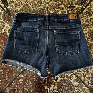 American Eagle Womens Shorts 4 Jean Blue Denim Super Stretch Dark Wash Casual